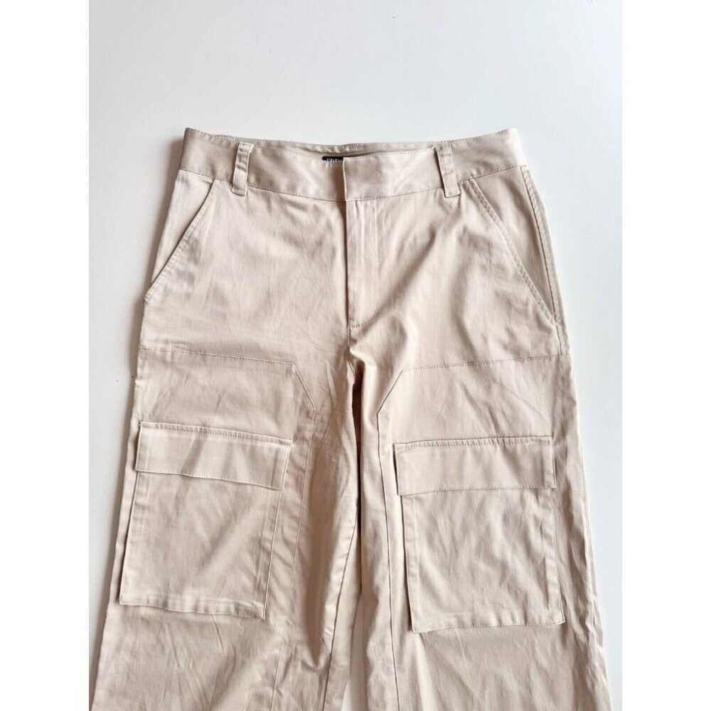 ZARA Beige Satin High Rise Cargo Wide Pants, Size M - Picture 3 of 13